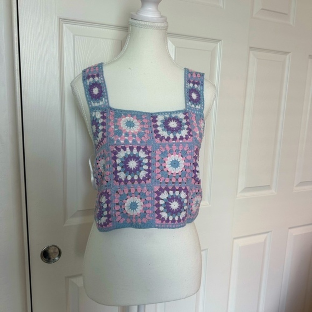 Avec Les Filles Crochet Patchwork Tank - XS/S